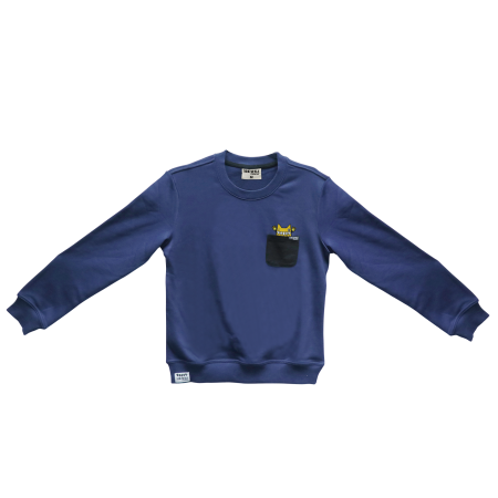 HEY5! Family Catto Pocket Printed Sweatshirt - Blue