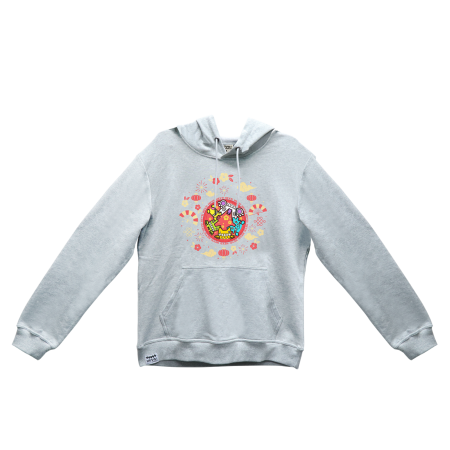 HEY5! Family Colours Printed Hoodie - Grey 