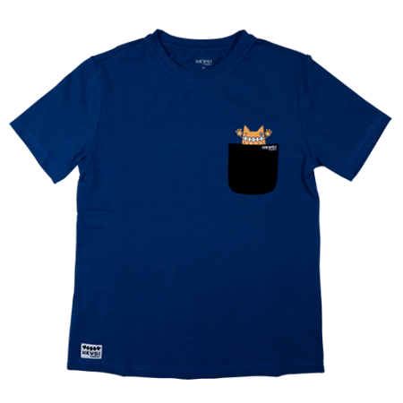 HEY5! Family Catto Pocket Printed T-shirt - Blue
